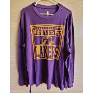 LA Lakers NBA Purple Thermal Long Sleeve Shirt Size Extra Large